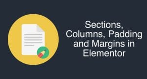 Sections, columns, padding and margins in elementor.