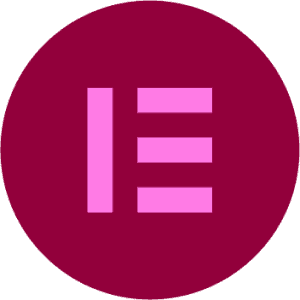 The letter e in a pink circle.