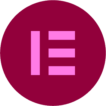 The letter e in a pink circle.