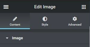 Edit option under image widget in Elementor