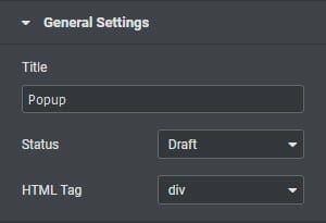General settings