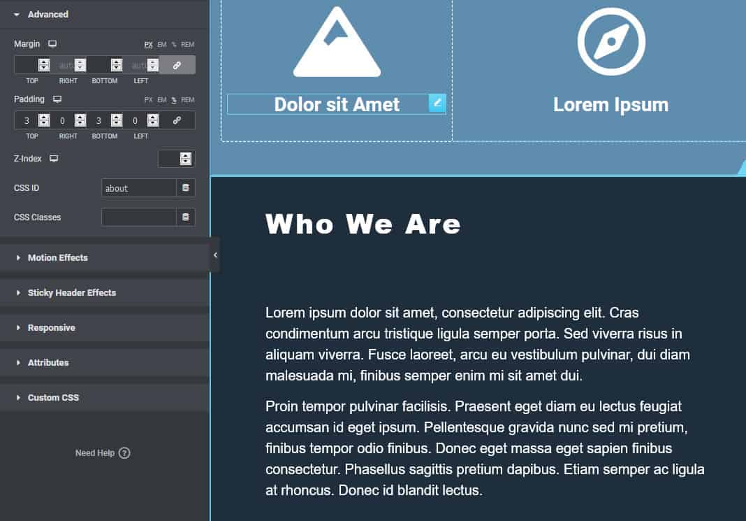 How to add anchor link using css id