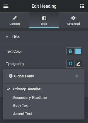 How to apply global font in Heading