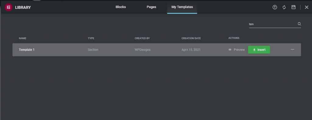 How to insert a template