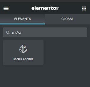 Menu anchors in Elementor
