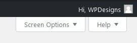 WordPress Menu Screen Options