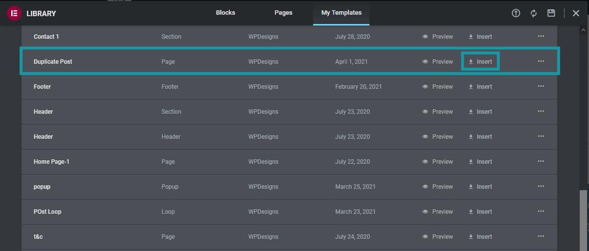 How to Import save template
