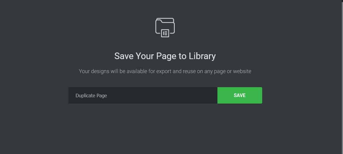 How to save a template in Elementor