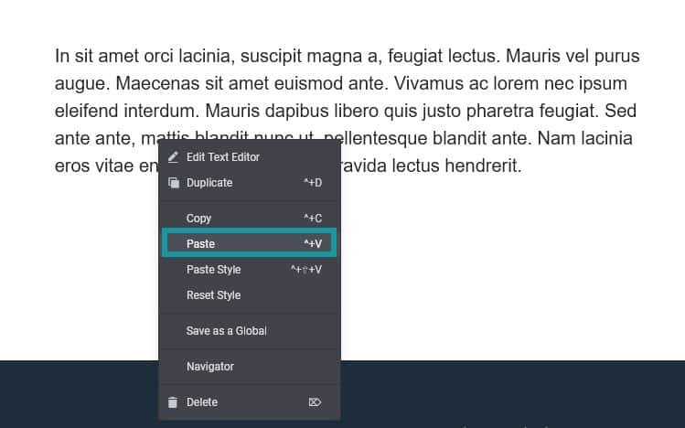 Paste any widget or element
