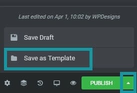 Save as template option