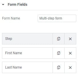 Adding the first step for the form