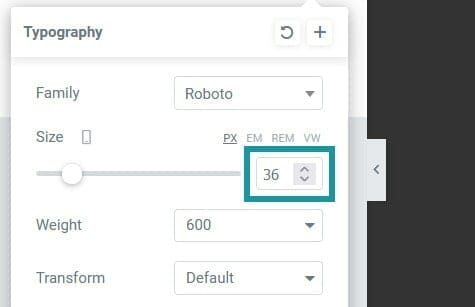 Font size in mobile