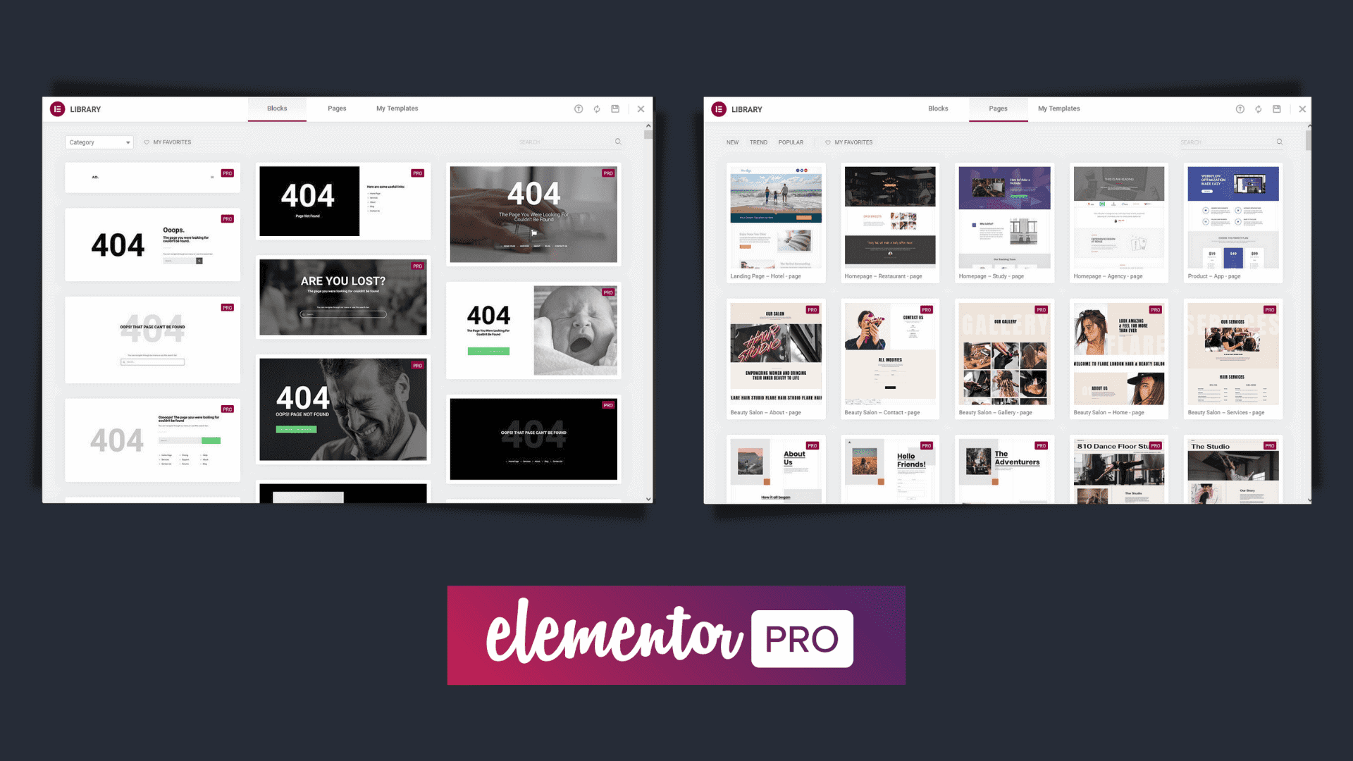 Pre-made Professional Templates and Blocks