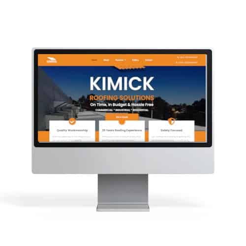 Kimick roofing solutions website design.