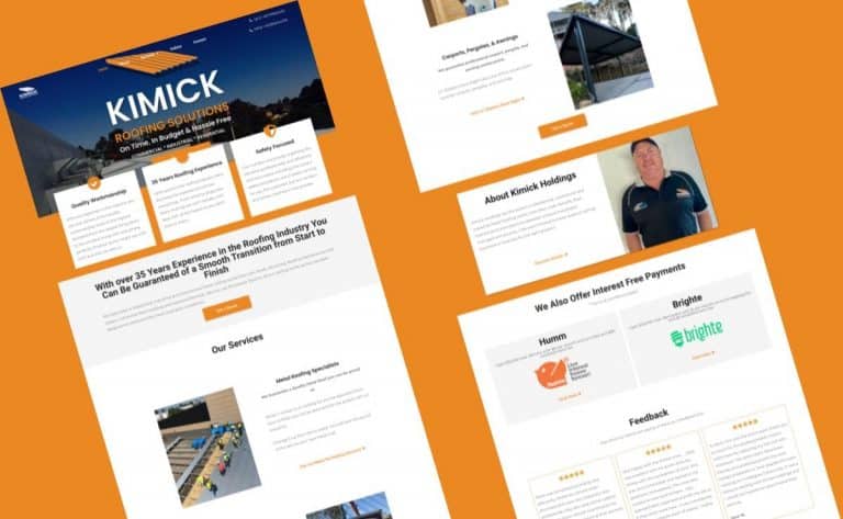 A website design for a company called knick.