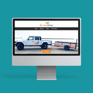A computer screen with a truck and trailer on it.