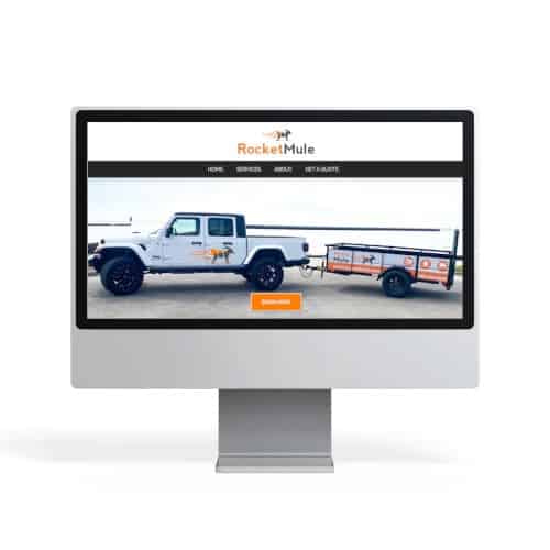 A computer screen displaying a website for a trucking company.
