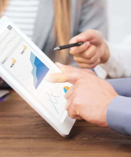 discussing website conversion chart